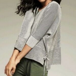 EUC CAbi Cupid’s Zip Front Striped Sweater Generous XS